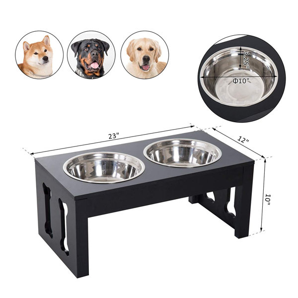 Dogs Pawise Elevated Pet Feeder Double Feeder Raised Dog Feeder